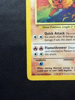 Pokemon - Flareon 3/64 NO SYMBOL MISPRINT Holo - Jungle HP - Image 4