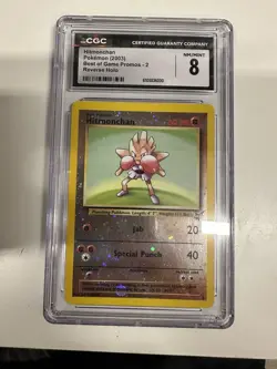 CGC 8 Hitmonchan Reverse Holo 2003 Best of Game Promo #2 Pokemon Vintage TCG - Image 1