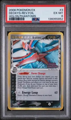 2006 POKEMON EX HOLON PHANTOMS #3 DEOXYS-REVERSE FOIL PSA 6 - Image 1