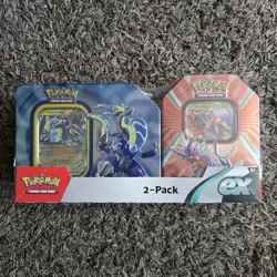 Pokemon TCG Paldea Legends Miraidon Koraidon ex Tin 2 Pack New Sealed - Image 1