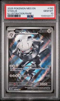PSA 10 GEM Mint Steelix 150/132 Illustration Rare Full Art - Pokemon ME01 MEG - Image 2