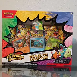 Pokemon Ascended Heroes First Partners Deluxe Pin Collection Box Tepig Totodile - Image 1