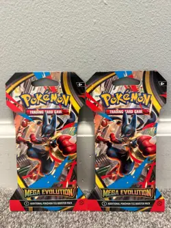 2x Pokemon TCG Mega Evolution Base Set Sleeved Packs Art Set EAST - Image 1