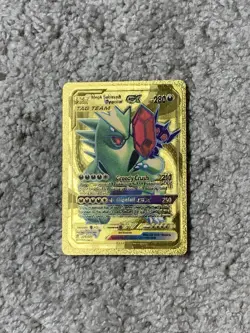 Mega Sableye&Tyranitar GX HP280 Greedy Crush Gold Foil Fan Art Card - Image 1