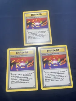 Pokemon TCG Super Energy Removal Base Set 79/102 WOTC Vintage 1999 3 Card Lot - Image 1