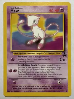 Mew # 8 - Black Star Promo - Pokemon Card Vintage WOTC NM+ - Image 1
