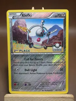 HP Klefki 66/119 2nd Place League Stamped Promo Phantom Forces Pokemon TCG Card - Image 1