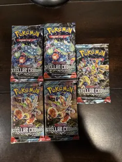 Pokemon TCG: Scarlet and Violet Stellar Crown x5 Booster Packs Sealed - Image 1