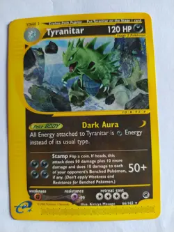 Tyranitar 66/165 RARE Mint Expedition Pokemon Card - Image 1