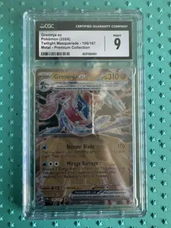 Pokemon Metal Card - Greninja EX 106/167 | CGC 9 | Prem. Collection | TWM | - Image 1