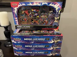 Pokemon TCG Mega Lucario ex Premium Figure Collection Box Factory Sealed Lit x4 - Image 1