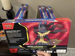Pokemon TCG Mega Lucario ex Premium Figure Collection Box Factory Sealed Lit x4 - Image 4