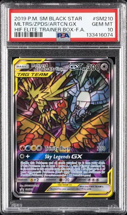 2019 POKEMON SUN & MOON BLACK STAR PROMO STAINED GLASS BIRDS GX #SM210 PSA 10 - Image 1