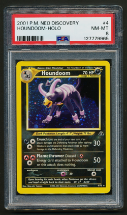 Houndoom 4/75 Holo Rare Pokemon 2001 Neo Discovery PSA 8 NM-MT - Image 1