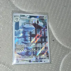 Pokemon Steelix Holo 208/182 SV04 Paradox Rift Stage 1 Metal Card Nintendo 2023 - Image 1