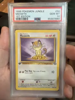 1999 POKEMON JUNGLE 56 MEOWTH 1ST EDITION Gem Mint 10 PSA - Image 1