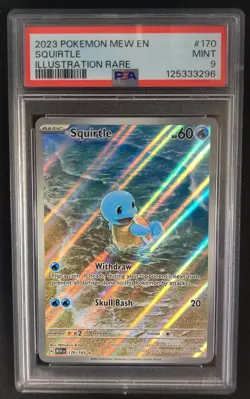 PSA 9 Squirtle 170/165 Illustration Rare Scarlet Violet 151 Pokemon Graded Card - Image 1