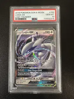 2018 POKEMON SUN & MOON LOST THUNDER #159 LUGIA GX PSA 10 - Image 1