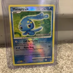 Manaphy 9/130 - Stamped Reverse Holo Rare - 2007 Diamond & Pearl Pokemon TCG- MP - Image 1