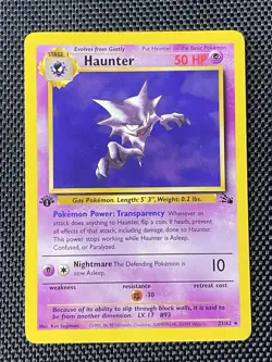 Haunter 21 1st Edition Non Holo Fossil 1999 Pokemon LP+ - Image 1
