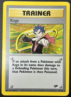 Koga 19/132 Gym Challenge Holo Rare Trainer Pokemon Card LP - Image 1