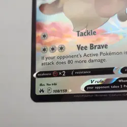 Pokemon Eevee V 108/159 Crown Zenith Ultra Rare Holo Basic 200 HP - Image 3