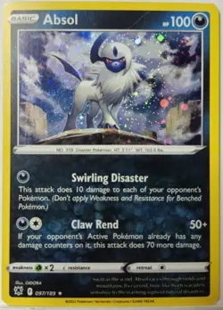 🌀 Fart Swirl 🌀 Absol 007/189 Cosmos Holo Rare Pokemon TCG 🌀 - Image 4