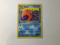 Kingler 38/62 1st Edition Fossil Uncommon Pokemon Card WOTC Excellent Condition - Image 1
