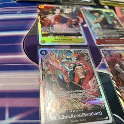 One Piece Card Lot English Op-14 The Azure Sea’s Seven open box and all pulls - Image 3