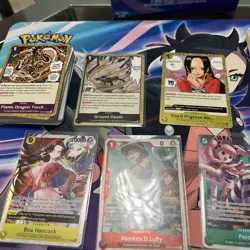 One Piece Card Lot English Op-14 The Azure Sea’s Seven open box and all pulls - Image 4