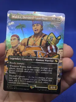 MTG Final Fantasy Wakka Devoted Guardian 0477 Borderless Chocobo Track Foil NM - Image 2