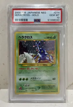 2000 HERACROSS (PSA 10) JAPANESE NEO #214 POKEMON CARD - Image 1