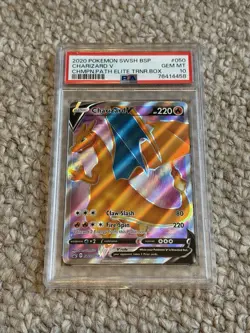 CHARIZARD V 2020 POKEMON SWSH BSP CHAMPION'S PATH #SWSH050 PSA 10 Q0176 - Image 1
