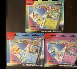 Pokemon TCG Prismatic Evolutions Tech Sticker Collection Set Lot Of 3 Sealed New - Image 1
