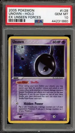 Pokemon Unown EX Unseen Forces Holo Rare #!/28 PSA 10 Gem Mint - Image 1