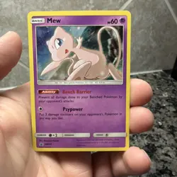Pokemon TCG Mew SM215 Sun & Moon Black Star Promo Cosmos Holo - Image 1