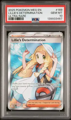 2025 POKEMON MEG EN-MEGA EVOLUTION ULTRA RARE #169 LILLIE'S DETERMINATION PSA 10 - Image 2