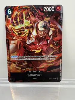 One Piece TCG Sakazuki OP02-099 SR Alt Art Paramount War NM - Image 1