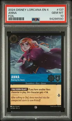 2024 DISNEY LORCANA EN 4-URSULA'S RETURN FOIL ANNA - BRAVING THE STORM PSA 10 - Image 1