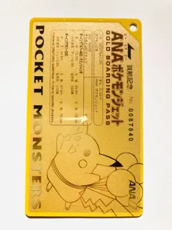 Pikachu Pokemon Limited ANA GOLD Boarding Pass Card Rare!! From Japan 1998 F/S - Image 1