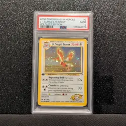 Pokemon 1st Edition Gym Heroes Lt. Surge's F earow 7/132 - PSA 9- MINT - Image 2