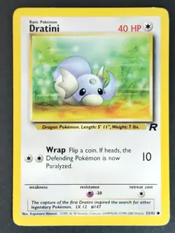 Dratini 53/82 Vintage Team Rocket WOTC Pokemon 1999-2000 (MP) - Image 1