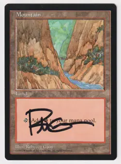 Signed Mountain MP APAC Land Blue Pack Taiwan Artist Rebecca Guay 1997 MTG Magic - Image 1