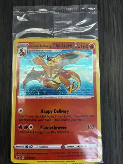 Special Delivery Charizard Pokemon Center Promo Card Holo (SWSH075) - SEALED - Image 2