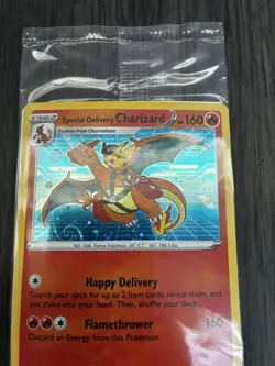 Special Delivery Charizard Pokemon Center Promo Card Holo (SWSH075) - SEALED - Image 3