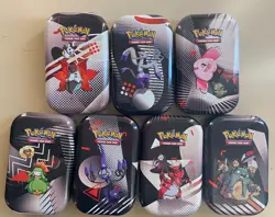 Pokemon Black Bolt & White Flare Mini Tin Set (7 Tins) + Stickers – NO Booster - Image 1