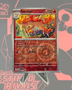 Rapidash 030/182 Sv10: Destined Rivals Reverse Holo Free Shipping Pokemon NM - Image 1