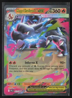 2025 Pokemon Scarlet & Violet White Flare Mega Charizard X EX Holo Rare #13/94 - Image 1