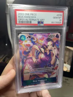 2022 ONE PIECE BOA HANCOCK #078 OP01-ROMANCE DAWN ALTERNATE ART ENGLISH PSA 10 - Image 1