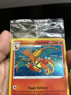 Special Delivery Charizard Pokemon Center Promo Card Holo (SWSH075) - SEALED - Image 3